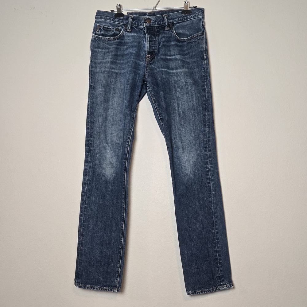 Abercrombie & Fitch Jeans Mens Sz 32x32 Medium Wash Slim Straight Button Fly Y2K